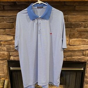 Southern Marsh Blue and White Striped Polo